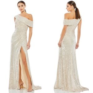 SOLD - New! IEENA FOR MAC DUGGAL Sequin Wrap Gown